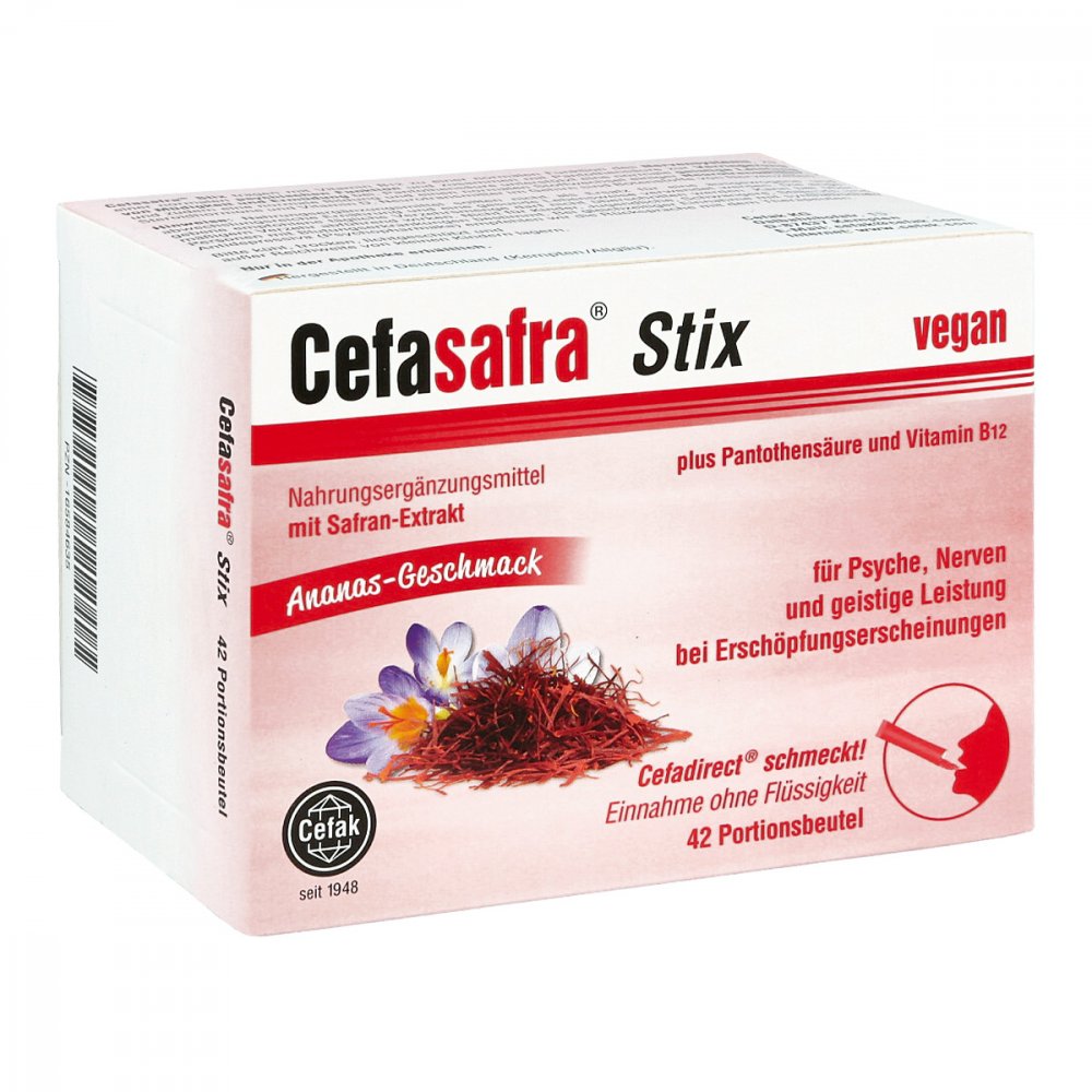 Cefasafra 藏红花➕泛酸➕维生素B12 冲剂，42袋 PZN 16584635