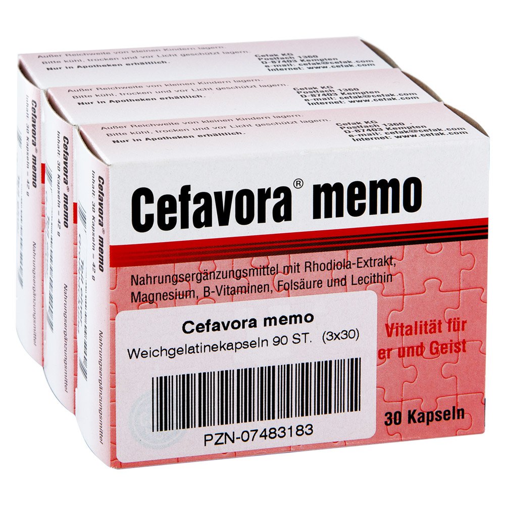 Cefavora 红景天➕维生素B族➕叶酸➕卵磷脂胶囊，90 粒 PZN 07483183