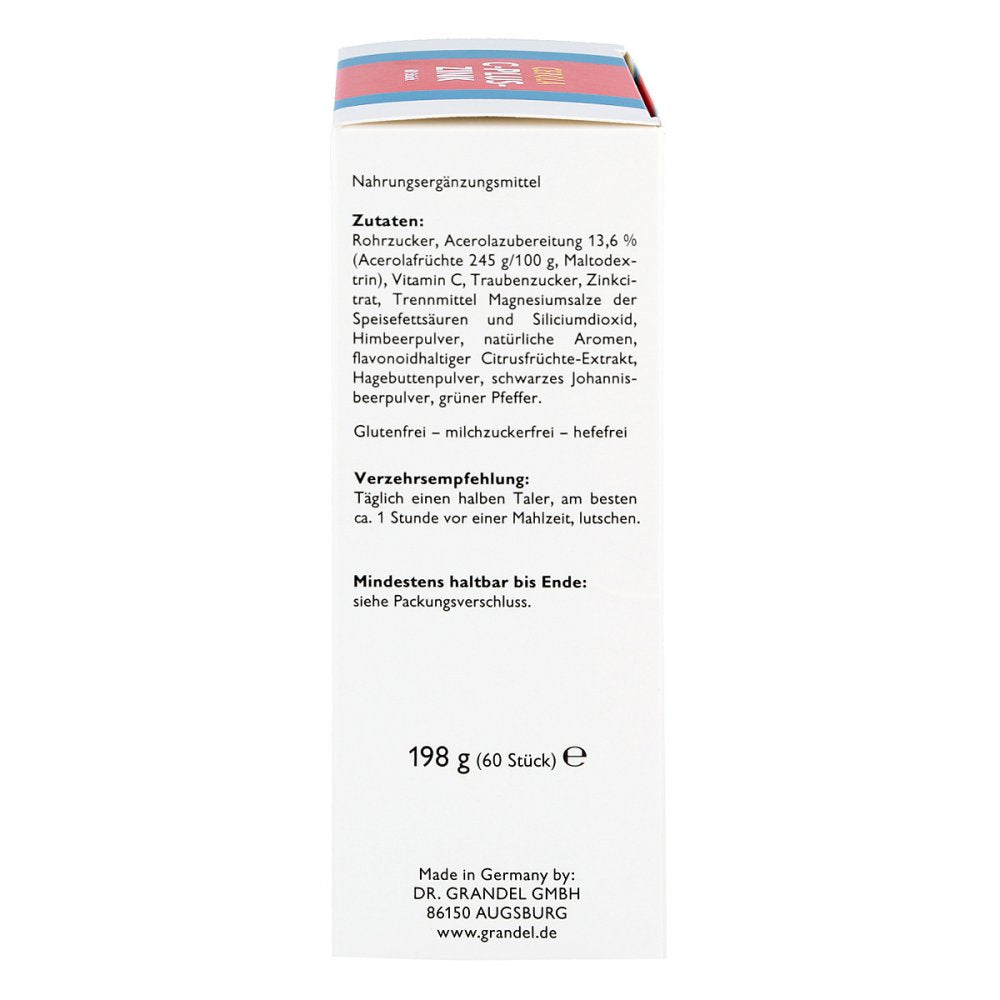 Cerola C Plus Zinc Lozenges Grandel 60 pieces – Acerola Vitamin C & Zinc for Immune Support PZN 02752891