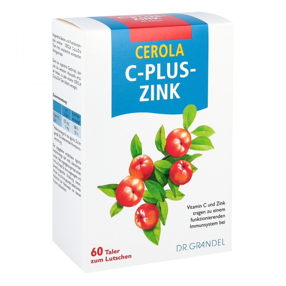 Cerola C Plus Zinc Lozenges Grandel 60 pieces – Acerola Vitamin C & Zinc for Immune Support PZN 02752891