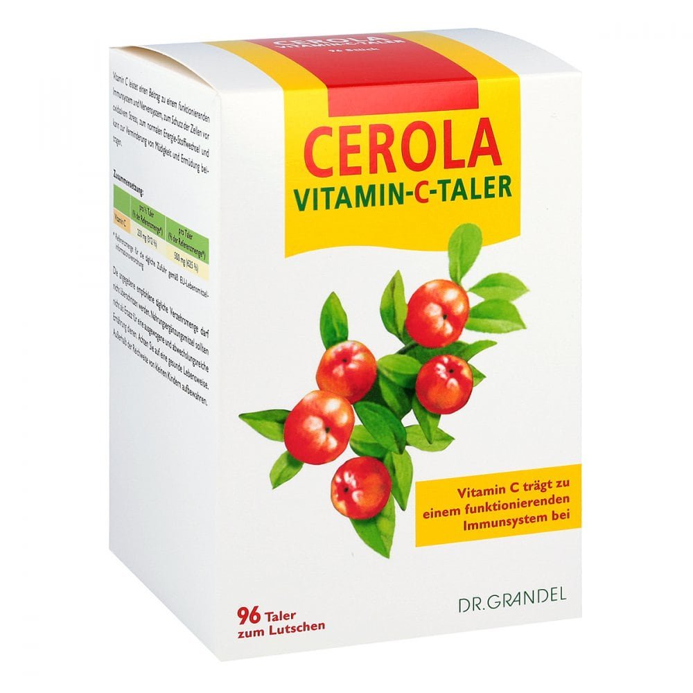 Cerola Vitamin C Lozenges Grandel – Acerola Vitamin C for Immune Support & Energy 96 pieces PZN 03106667