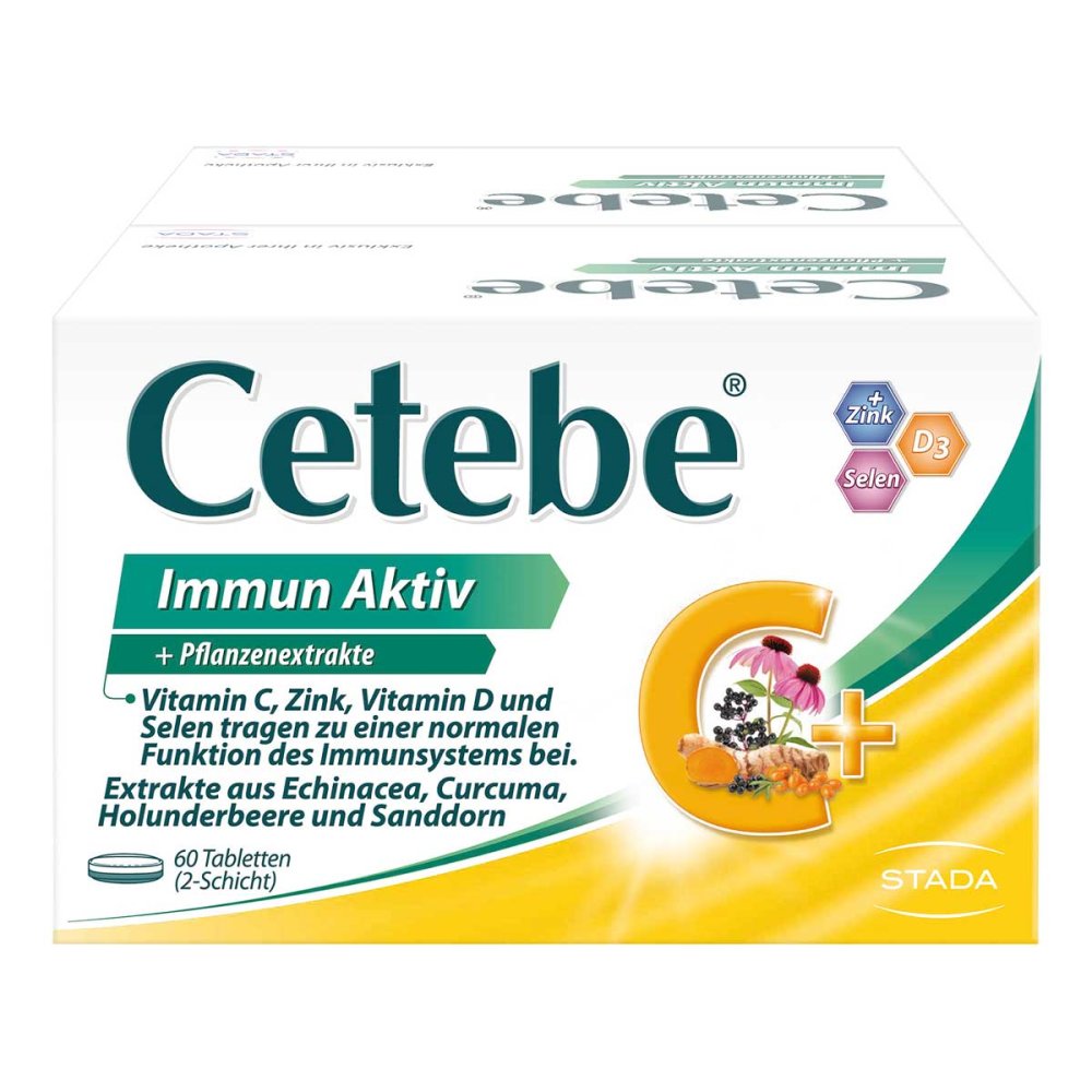 Cetebe Immune Active Tablets 120 Tablets Vitamin C D3 Zinc Selenium Immune Support Made in Germany PZN 17513488