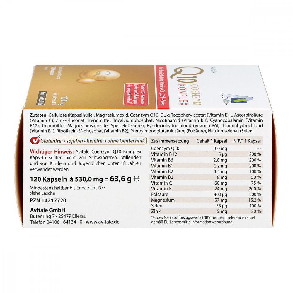 Avitale Coenzyme Q10 100 mg Capsules – Energy, Heart Health & Antioxidant Support, 120 capsules PZN 14217720