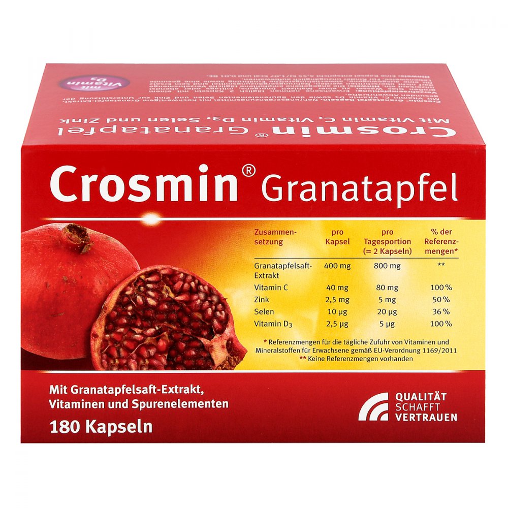 Crosmin® Pomegranate 180 Capsules – Antioxidant, Immune & Cellular Protection Support PZN 01174883