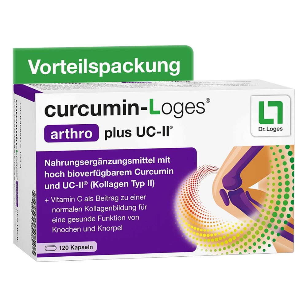 Curcumin-Loges arthro plus UC-II capsules, 120 capsules PZN 17887303