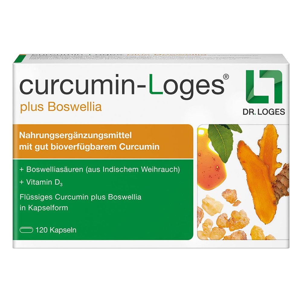 curcumin-Loges plus Boswellia 120 Capsules | High-Bioavailability Curcumin, Boswellia & Vitamin D3 | Joint & Mobility Support | PZN 14037248