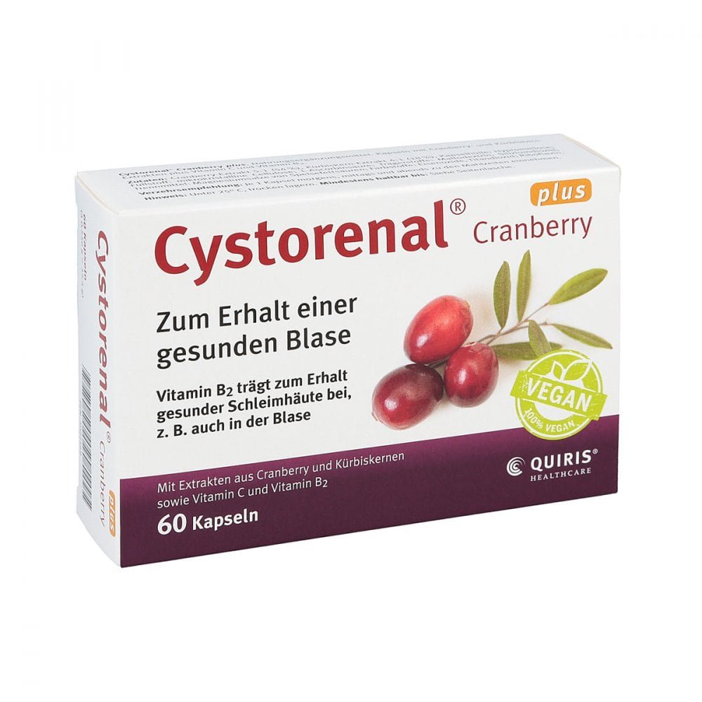 Cystorenal Cranberry Plus Capsules 60 pcs | Cranberry & Pumpkin Seed Urinary Tract Support | PZN 05022549