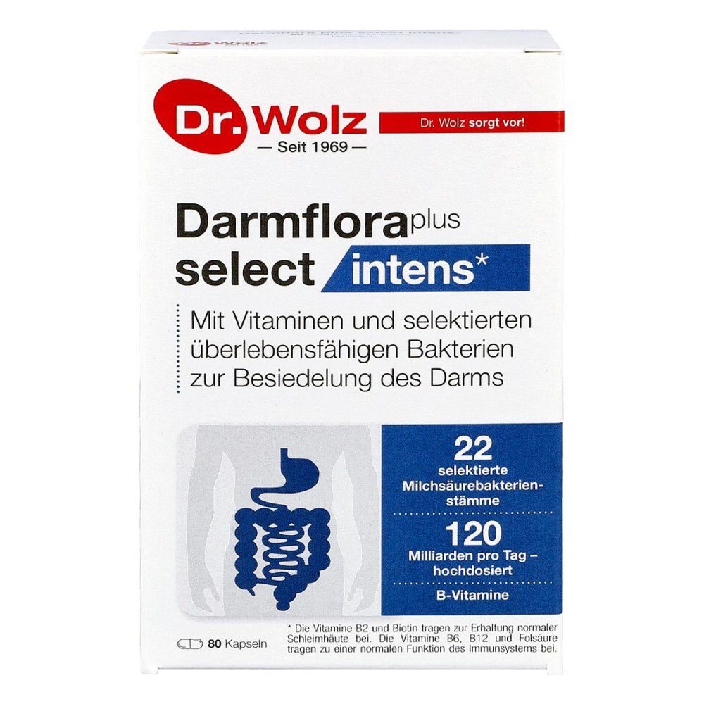 Dr. Wolz Darmflora 乳酸菌+复合营养素胶囊 80 粒，PZN 13839425 加强型