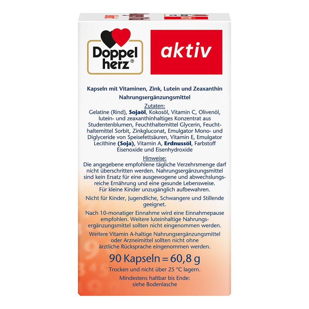 Doppelherz 叶黄素视力保养胶囊 90 粒 PZN 16664771
