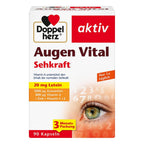 Doppelherz aktiv Augen Vital Sehkraft | Lutein 20 mg + Zeaxanthin + Vitamin A & Zinc | 90 Capsules | PZN 16664771