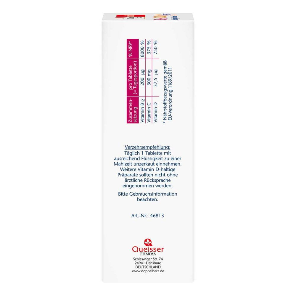 Germany Doppelherz B12 + C + D3 Depot Active Tablets 100 pcs PZN 16926521 Energy Immune Support Vitamin B12