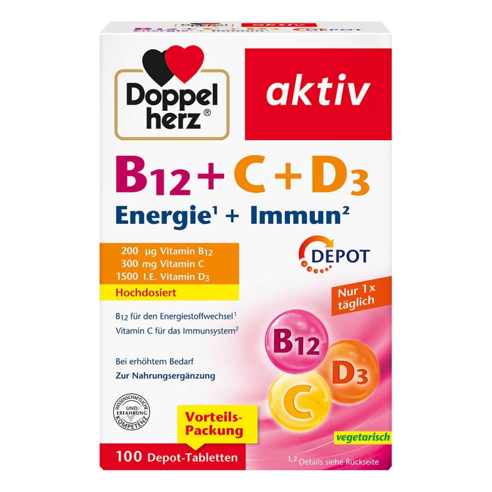 Doppelherz B12 + C + D3 复合营养片 100粒 PZN 16926521