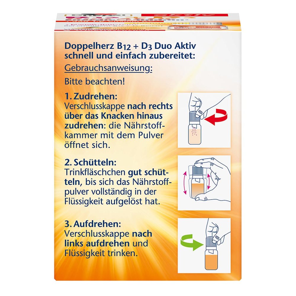 Doppelherz B12 + D3 Duo Active Drinking Ampoules, 8 pcs PZN 17987051