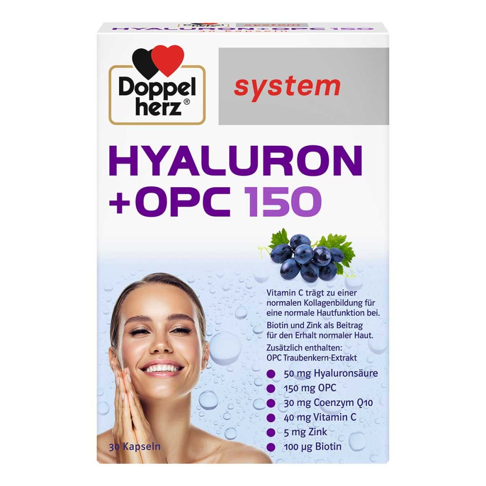 Doppelherz Hyaluron+OPC 系统胶囊 30 粒 PZN 18794696