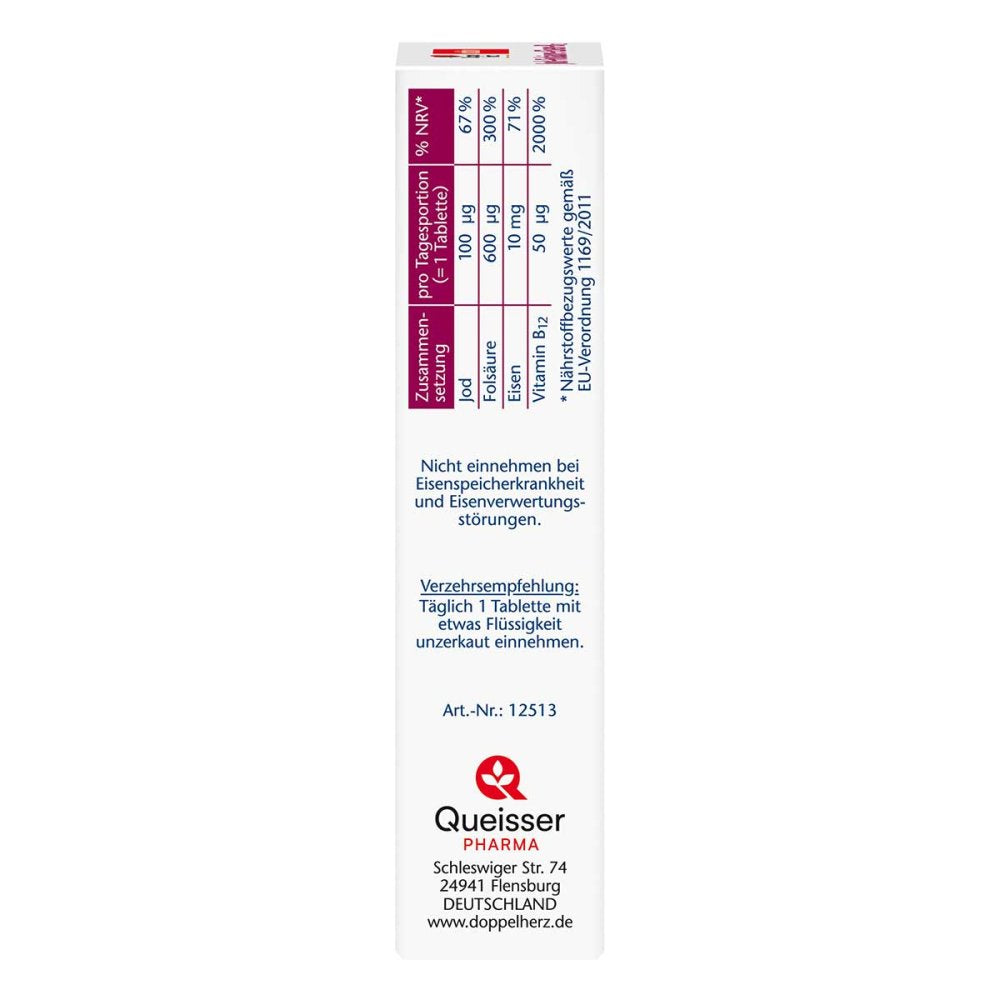 Doppelherz Iodine + Folic Acid + Iron + B12 Tablets 45 pcs x 3 packs PZN 16487984