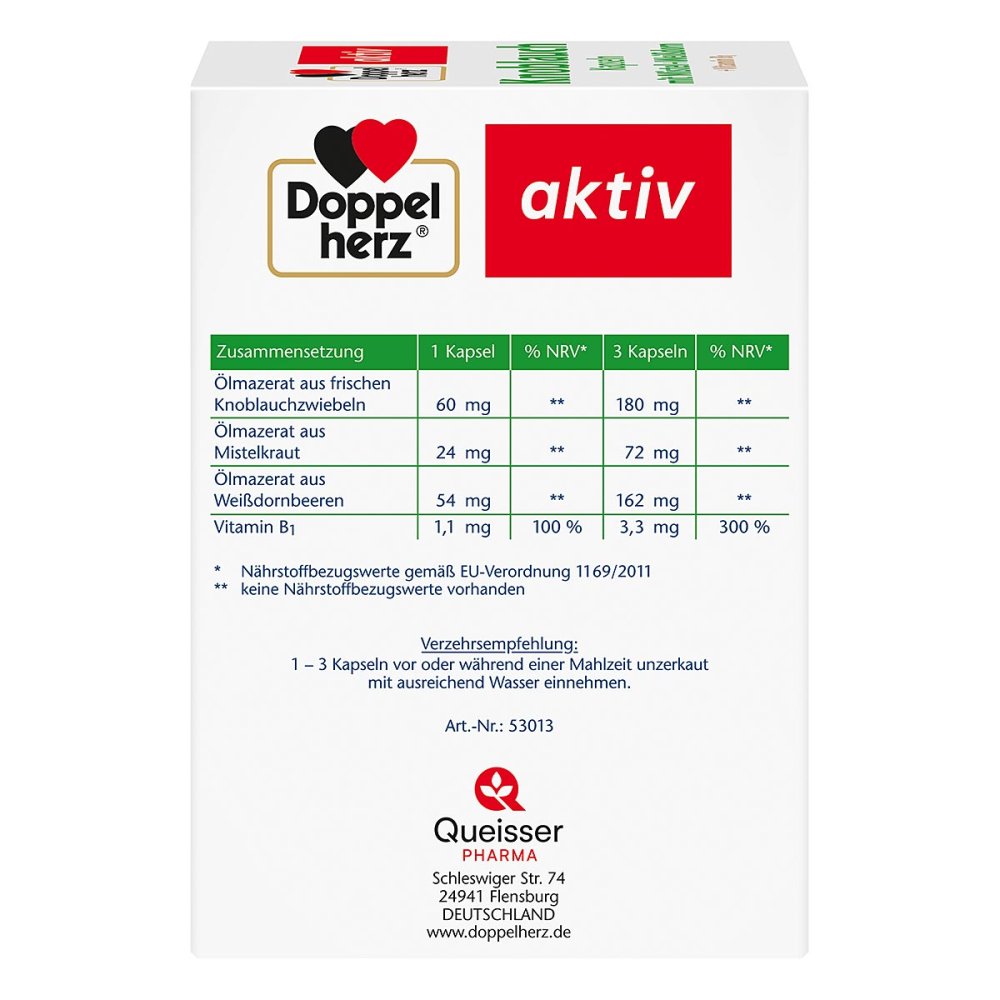 Doppelherz Garlic Capsules with Mistletoe + Hawthorn + Vitamin B1 270 pcs PZN 19765745 | Heart & Circulation Support