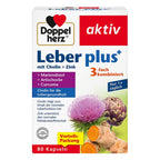 Doppelherz Liver Plus Capsules 80 Count PZN 18758766 Milk Thistle Artichoke Turmeric Choline Zinc Liver Support Germany