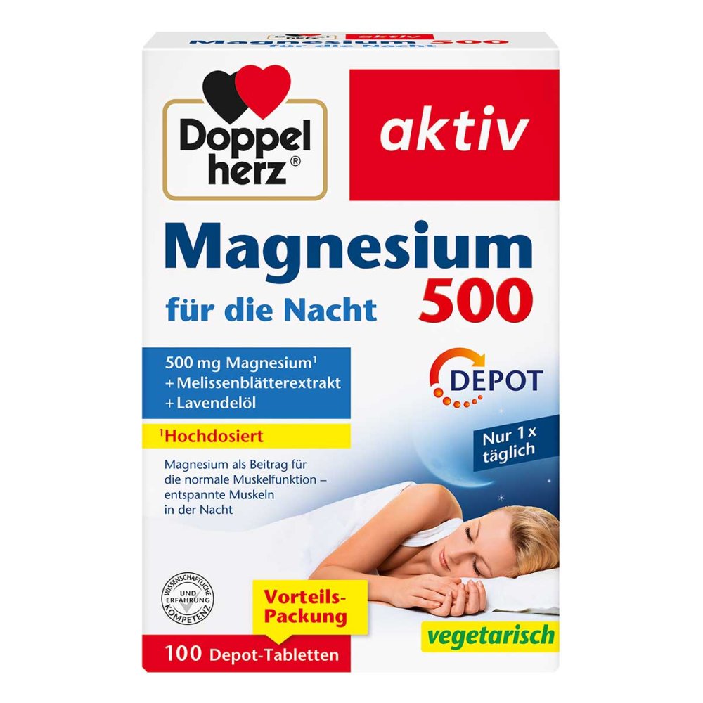 Doppelherz Magnesium 500 Night Tablets, 100 pcs PZN 18110048