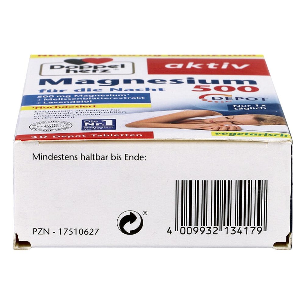 Doppelherz Magnesium 500 for the night tablets, 30 pcs PZN 17510627