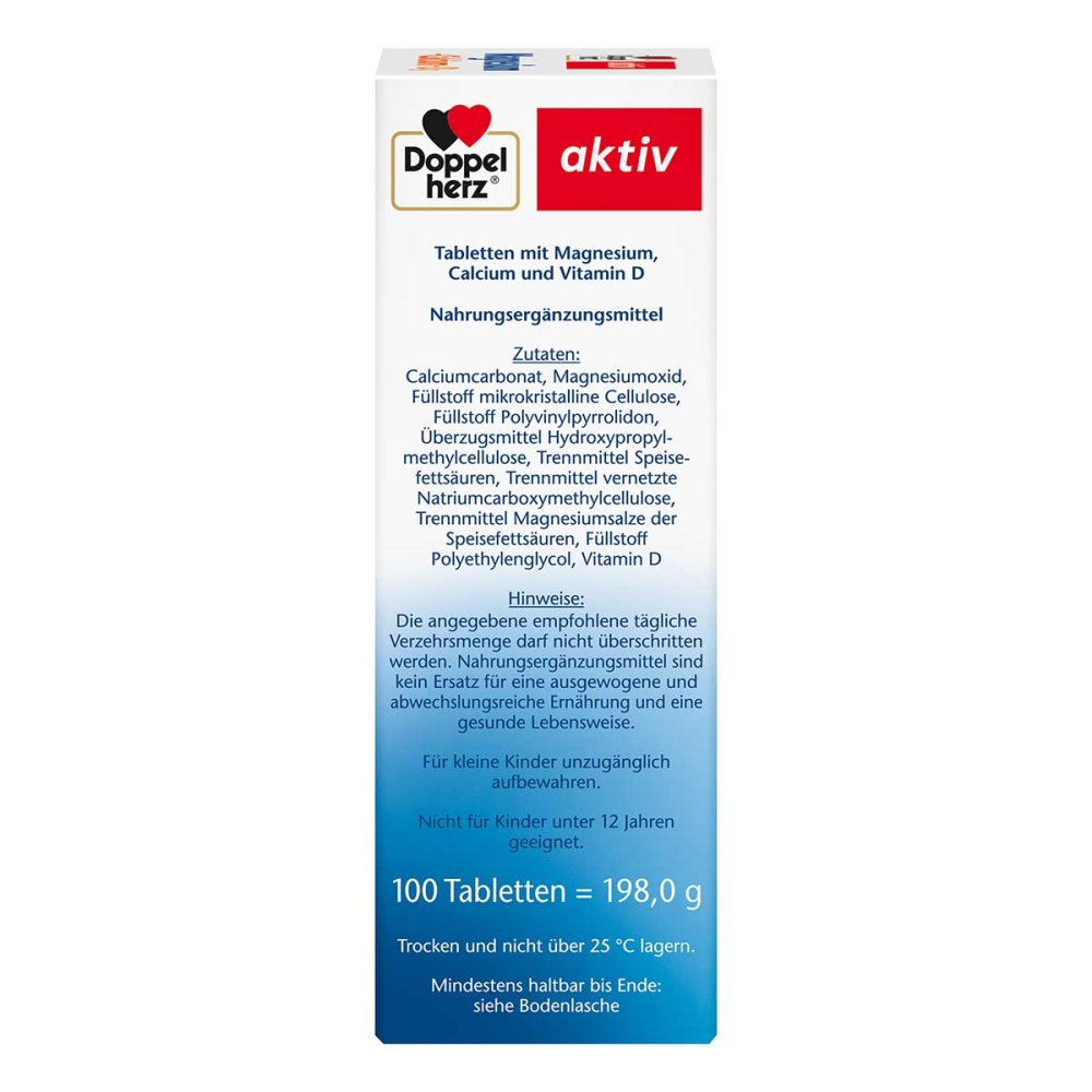 Doppelherz Magnesium+Calcium+D3 Tablets, 100 pcs