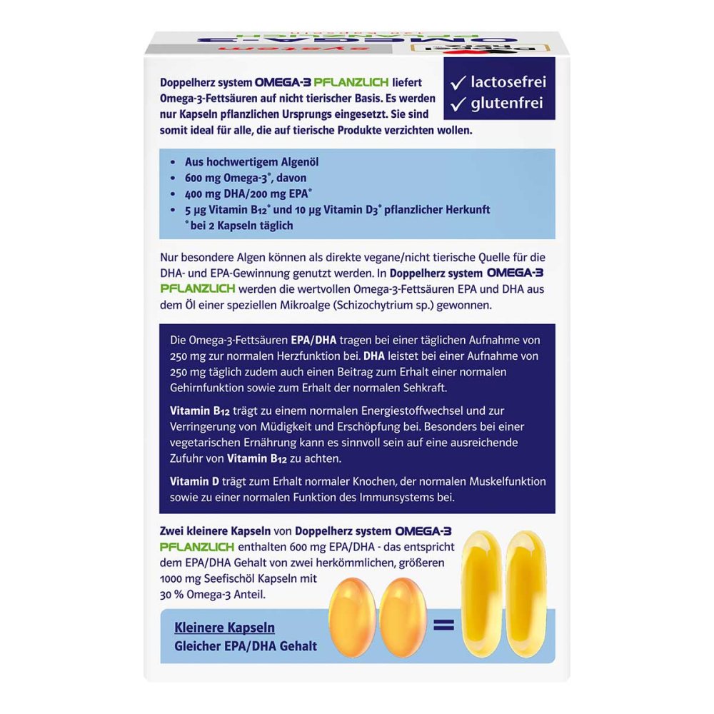 Doppelherz Omega-3 plant-based system capsules, 120 pcs PZN 16224776