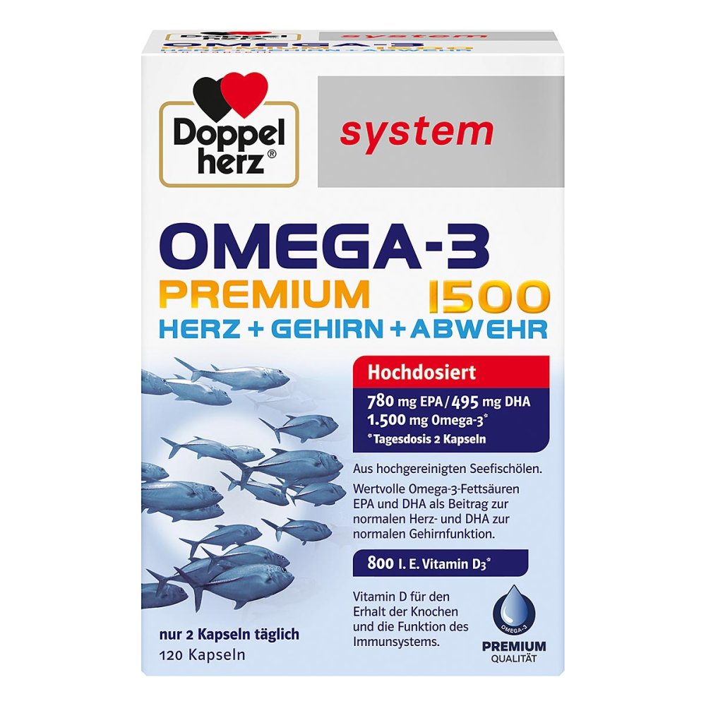 Doppelherz 1500鱼油系统胶囊 120 粒 PZN：17173992