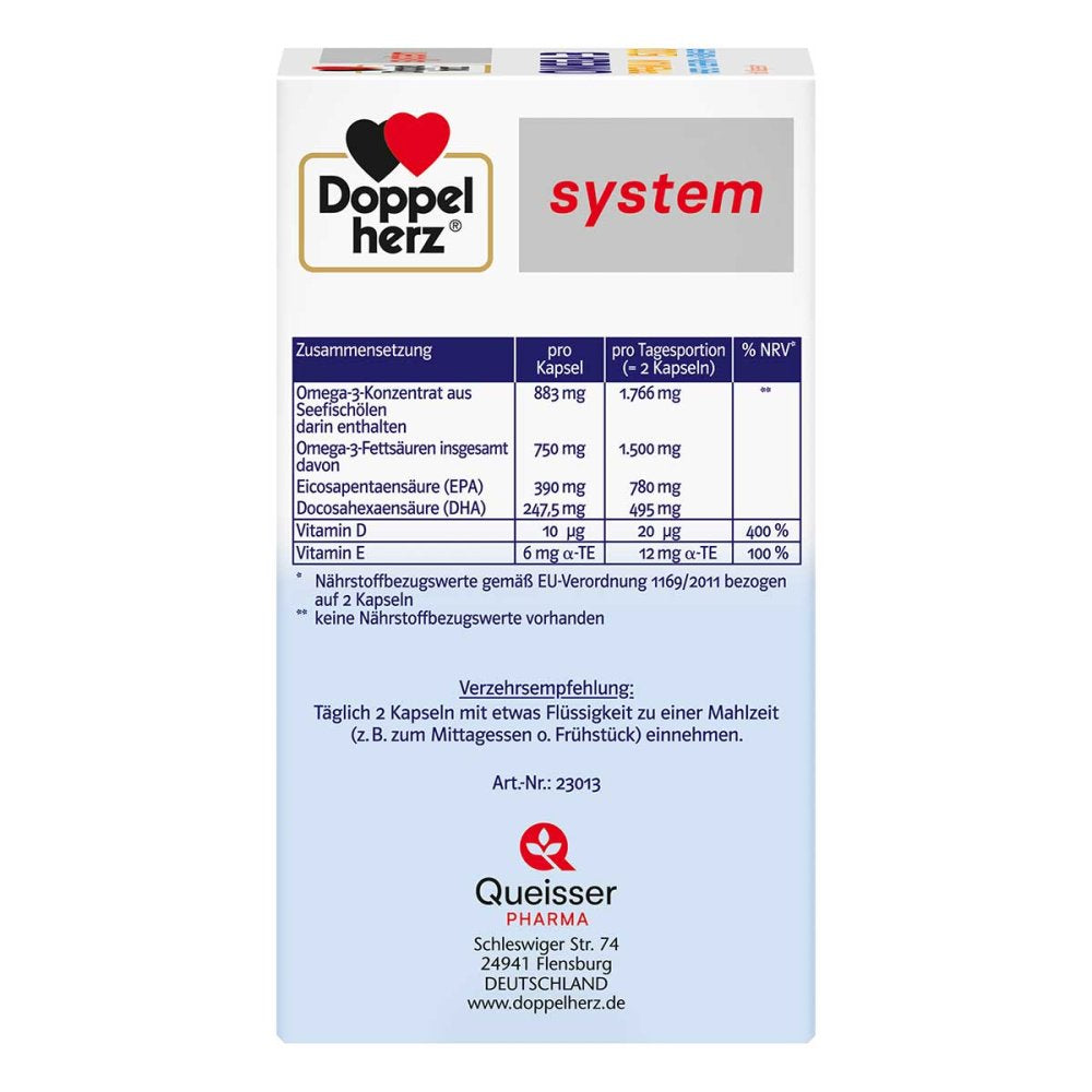 Germany Doppelherz Omega-3 Premium 1500 Capsules 60 pcs PZN 17173986 Heart Brain Eye Support EPA DHA Vitamin D