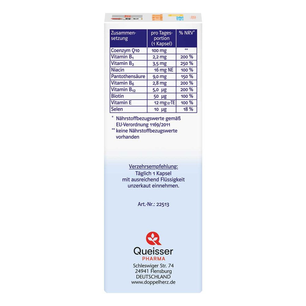 Doppelherz Q10 Ubiquinol 100 System Capsules 60 pcs | Coenzyme Q10 Ubiquinol + B Vitamins | PZN 17305689