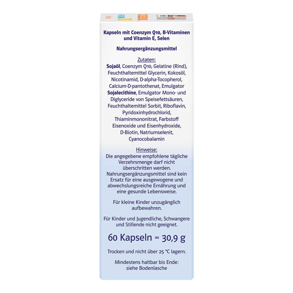 Doppelherz Q10 Ubiquinol 100 System Capsules 60 pcs | Coenzyme Q10 Ubiquinol + B Vitamins | PZN 17305689