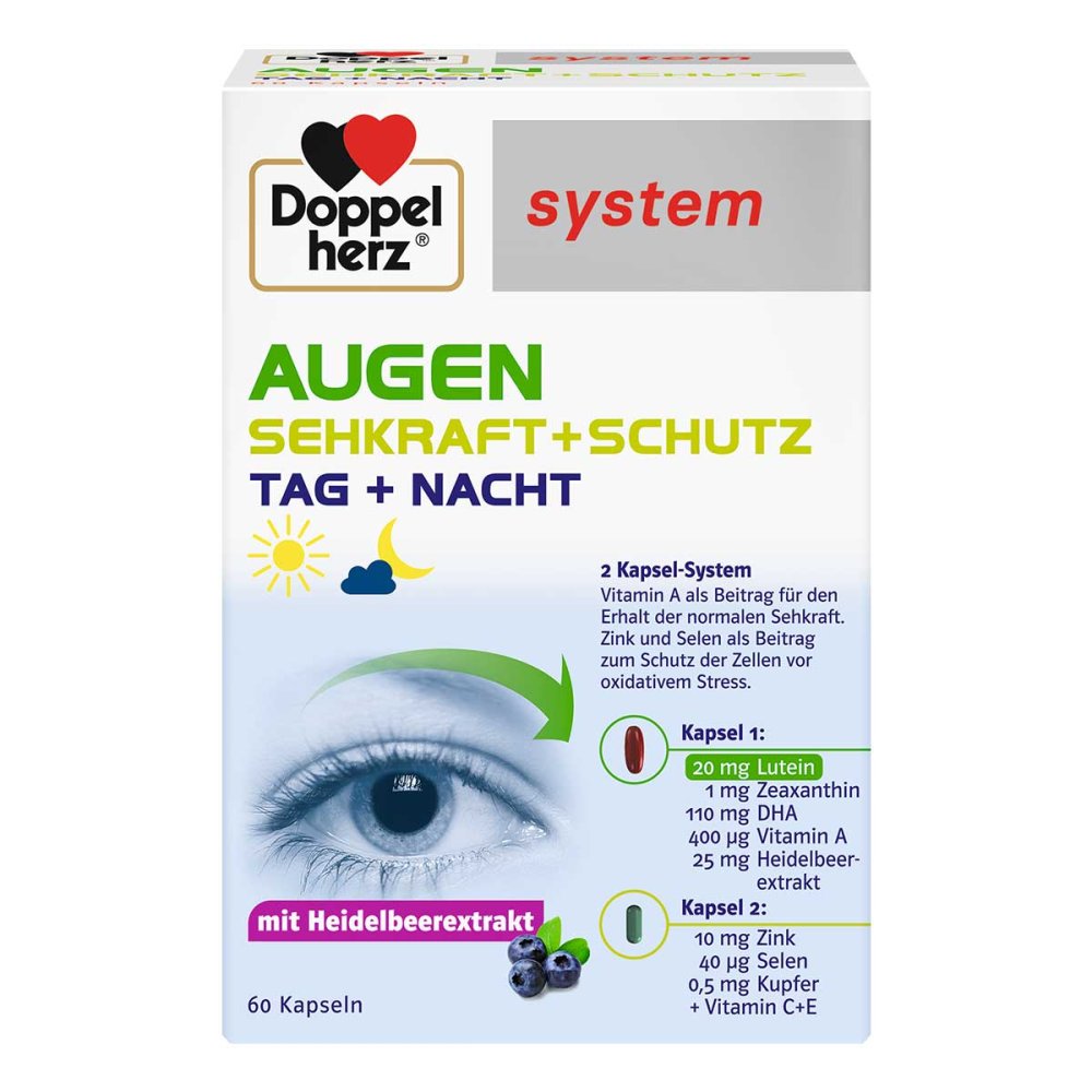Doppelherz 系统眼部视觉+保护胶囊，60 粒 PZN 04260465