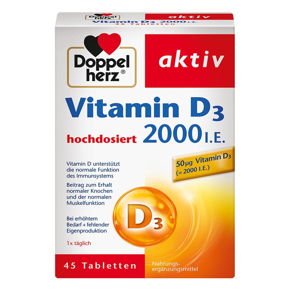 Doppelherz 2000 IU 维生素D3片50粒 PZN 16869496