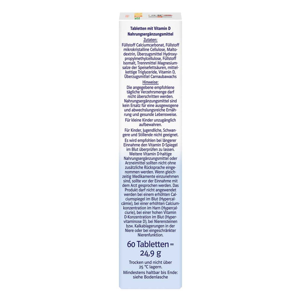 Doppelherz Vitamin D3 7000 IU Plant-Based Sys.TAB 60 Tablets PZN 19413101 | Weekly High Dose Vitamin D