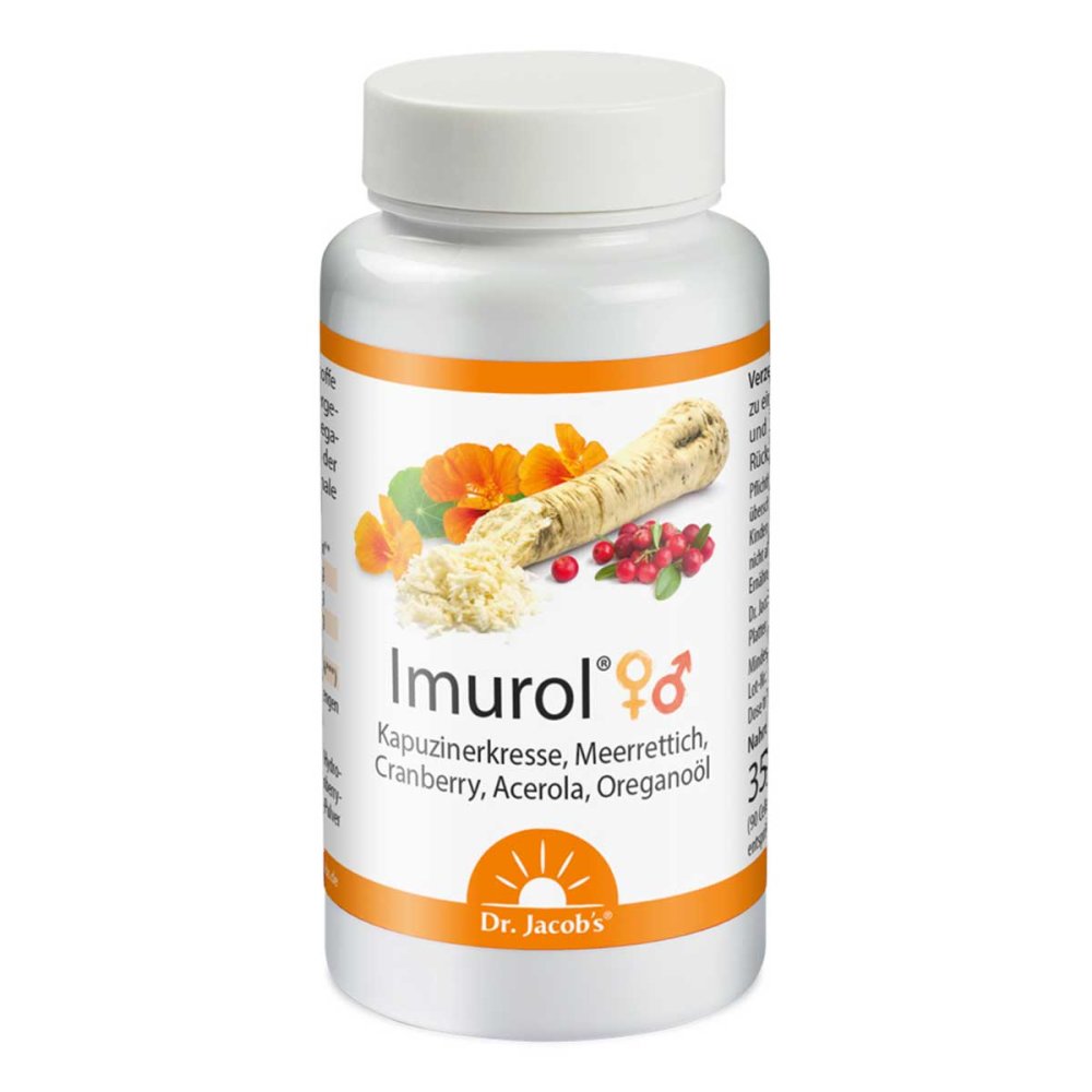 德国Imurol Dr. Jacob's 胶囊 90粒 PZN 17491114 旱金莲 辣根 蔓越莓 牛至 免疫支持