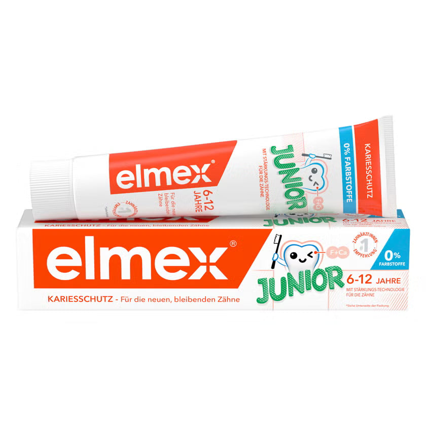 elmex Kids Oral Care Bundle | 3× Junior Toothpaste 75 ml + 3× Soft Kids Toothbrushes | 6-Piece Set | PZN 04878633 + 02735823