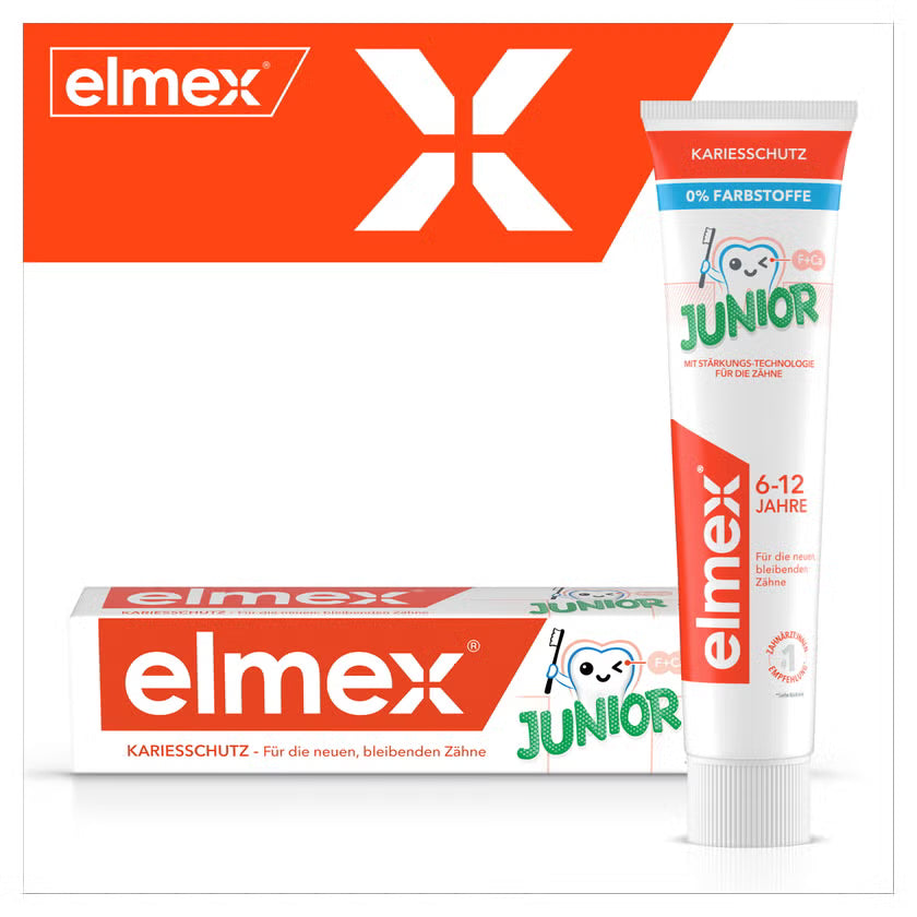 elmex Kids Oral Care Bundle | 3× Junior Toothpaste 75 ml + 3× Soft Kids Toothbrushes | 6-Piece Set | PZN 04878633 + 02735823