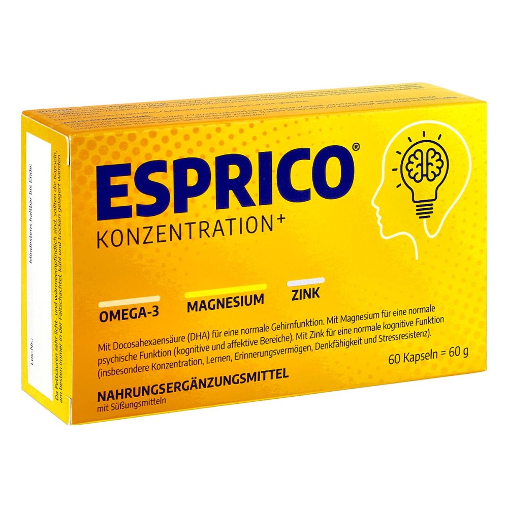 Esprico Chewing Capsules 60 pcs | Omega-3 DHA EPA + Magnesium & Zinc | PZN 01464405