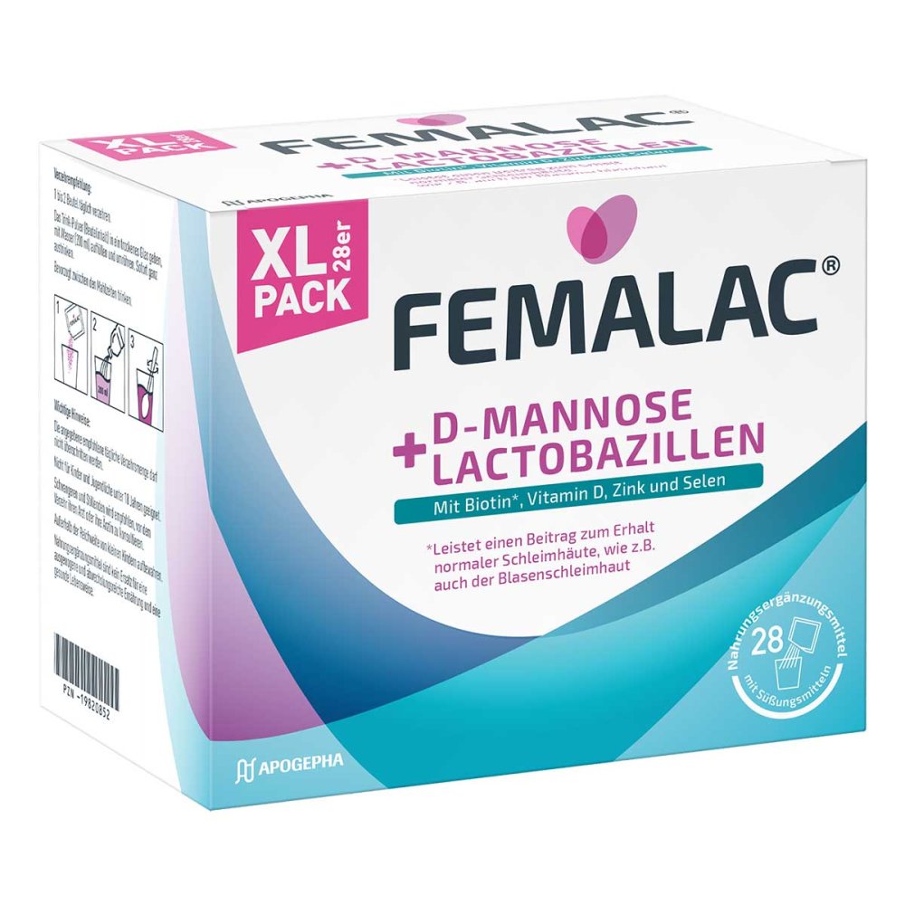 Femalac D-Mannose + Lactobacillus powder for H.e.L.z.E., 28 pcs PZN 19820852