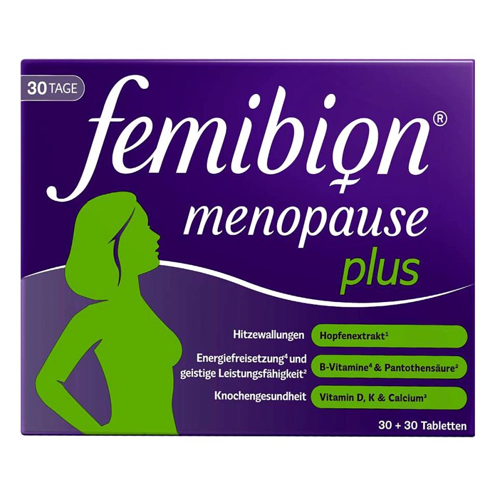Germany Femibion Menopause Plus Tablets 2x30 pcs PZN 19150452 Menopause Hot Flash Support Women Vitamins