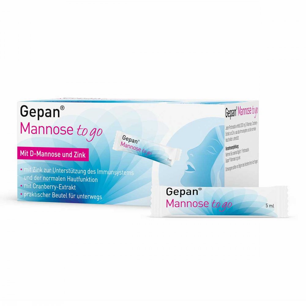 Germany Gepan Mannose To Go Oral Solution 14x5ml PZN 16502494 D-Mannose Cranberry Zinc Immune Support Ready Drink