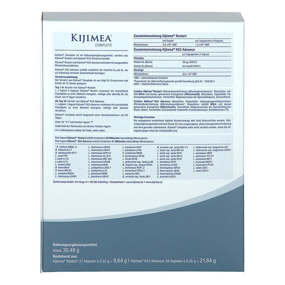 Kijimea Complete Capsules 1 Pack PZN 19442806 with microcultures and vitamins B3 & B7