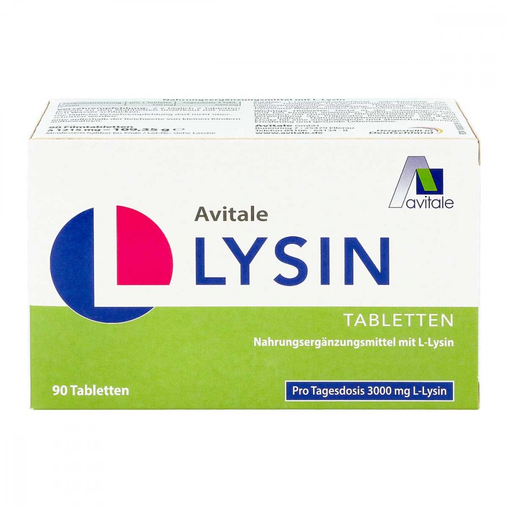 Avitale L-赖氨酸 750毫克片 90粒 PZN 10326139