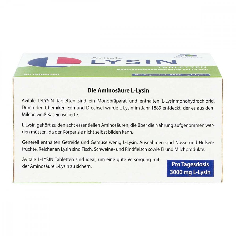 Avitale L-赖氨酸 750毫克片 90粒 PZN 10326139