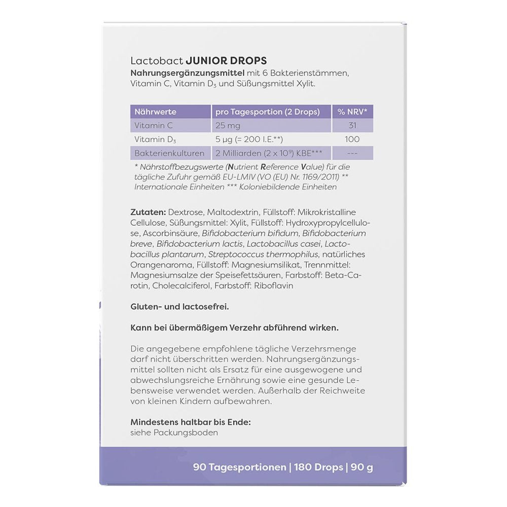 Lactobact Junior Drops Lozenges, 180 tablets, PZN 12503634
