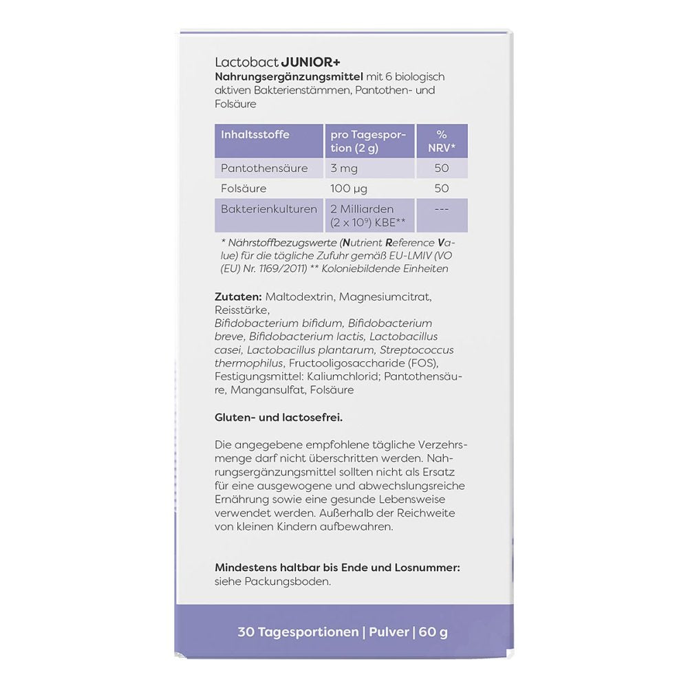 Lactobact Junior powder, 60 g PZN 04652722