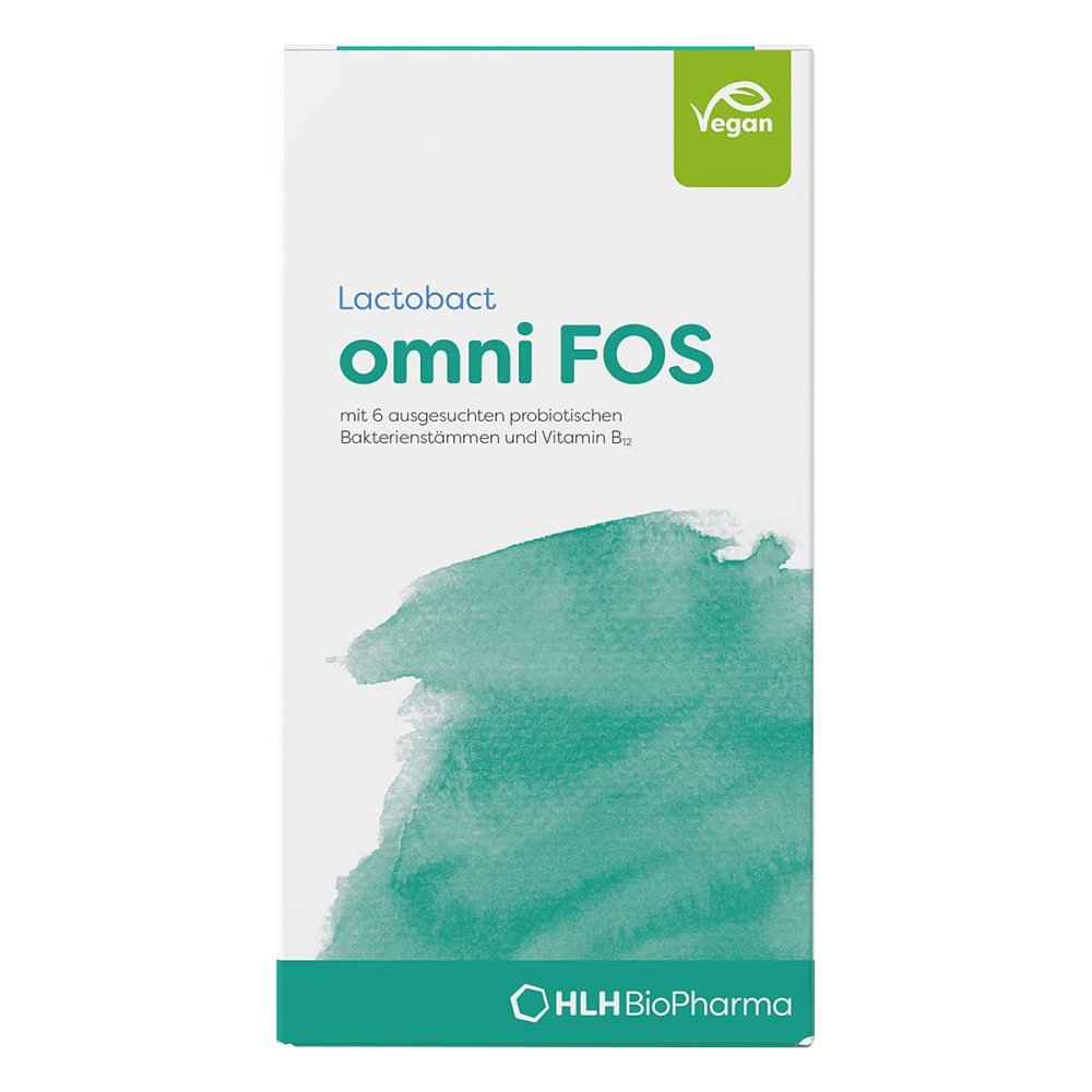 Lactobact omni FOS 60 Gastro-Resistant Capsules | Probiotic with Vitamin B12 & FOS | 6 Probiotic Strains | Vegan PZN 09385102