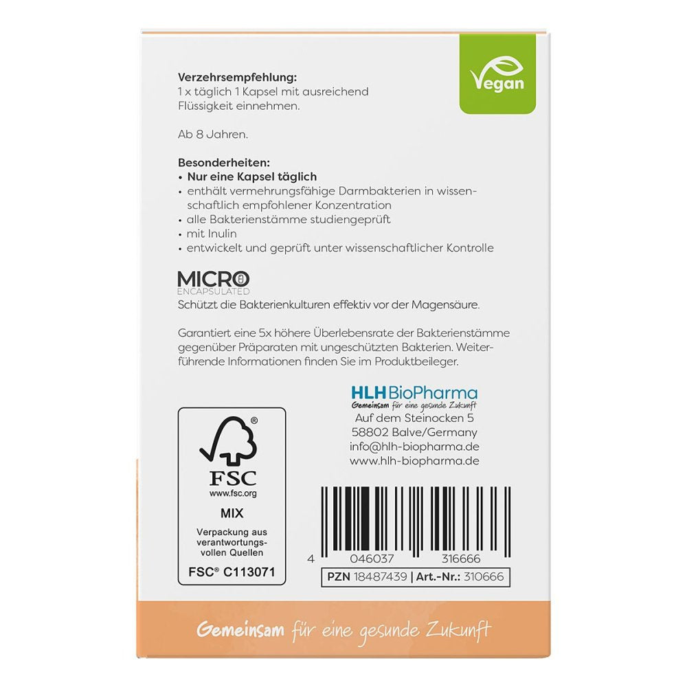 Lactobact Premium 150 Gastro-Resistant Capsules | 11 Probiotic Strains & Inulin | 8 Billion CFU | Vegan | Made in Germany PZN 18487439