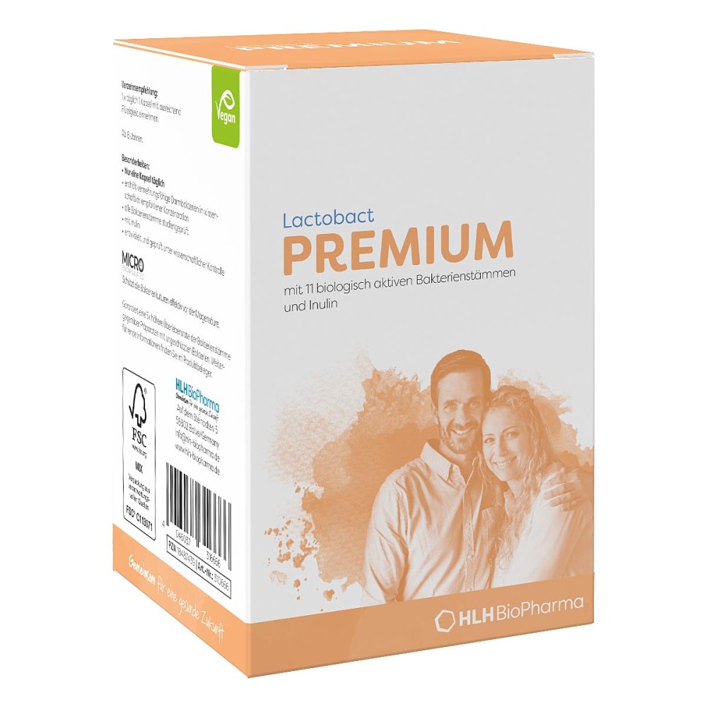 Lactobact Premium 150 Gastro-Resistant Capsules | 11 Probiotic Strains & Inulin | 8 Billion CFU | Vegan | Made in Germany PZN 18487439