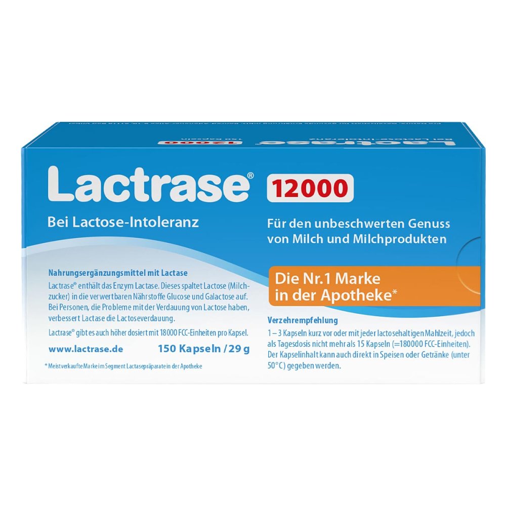 LACTRASE 12,000 FCC 胶囊，150 粒 PZN 10130821
