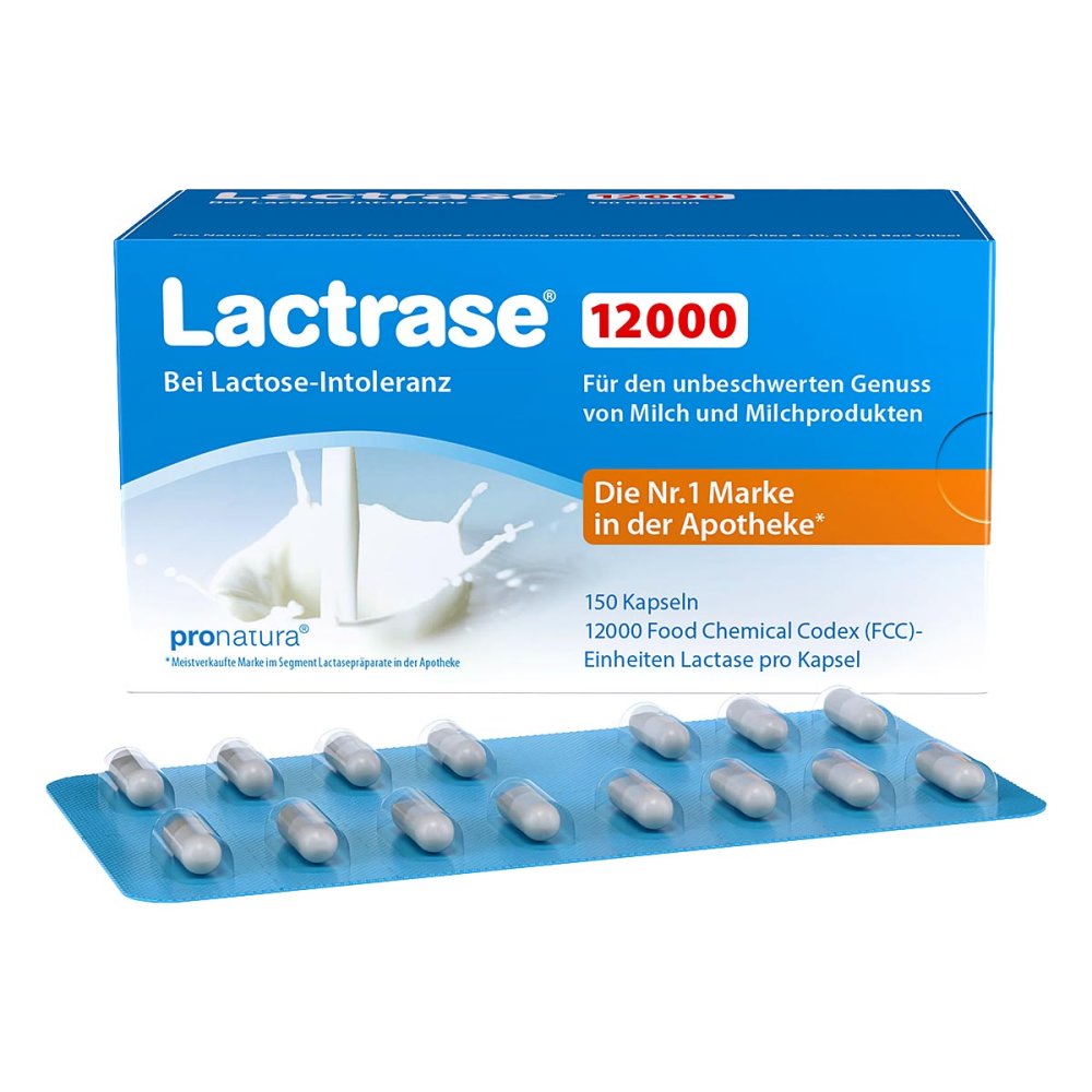 LACTRASE 12,000 FCC 胶囊，150 粒 PZN 10130821