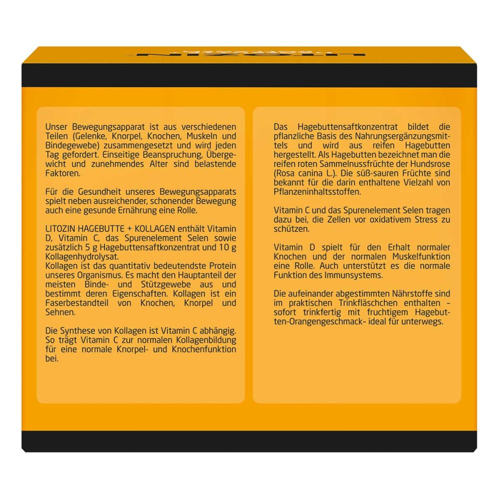 Litozin Rosehip + Collagen Drinking Vials, 30 x 25 ml PZN 11138061
